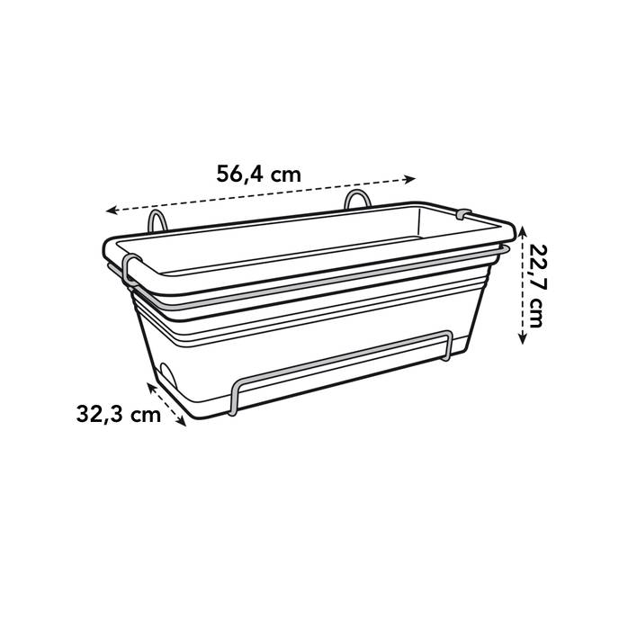 green basics balkonkasten xl allin1 55cm living schwarz